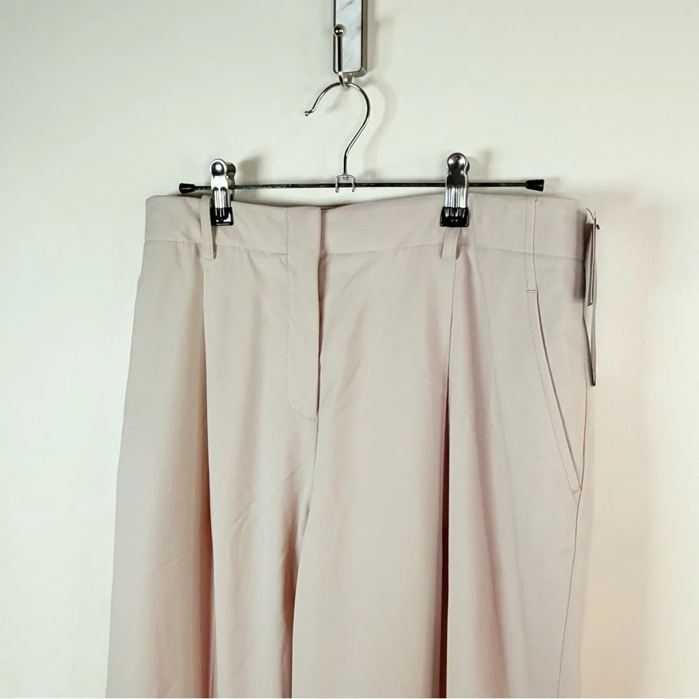 Lafayette 148 New York Khaki Tan Wool Wide Leg Trousers - Picture 4 of 9